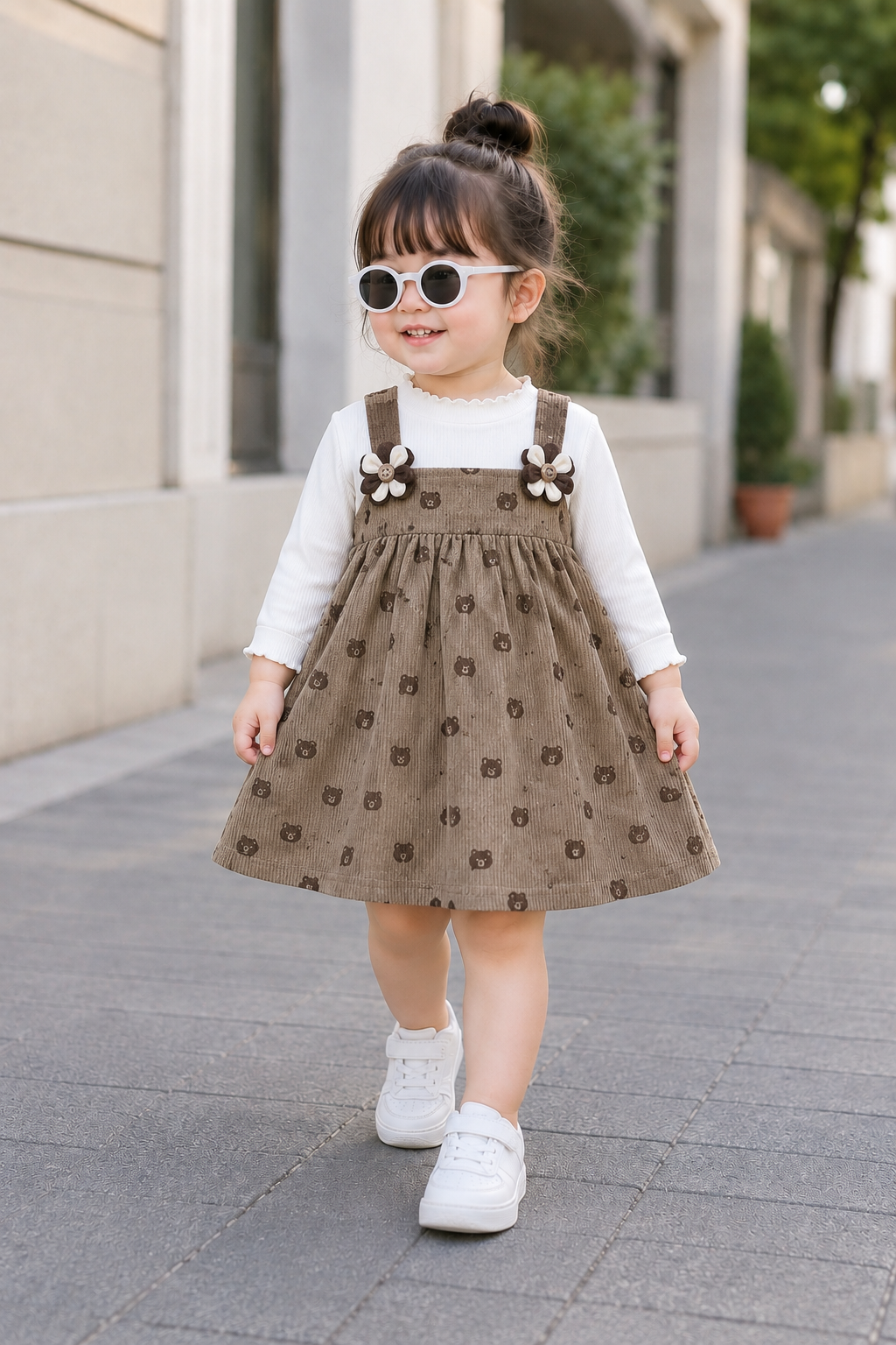 Minnie Muse Brown Teddy Pinafore Frock
